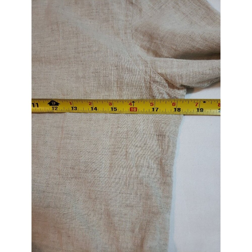 Zara Man Casual button up linen blend shirt slim fit Long Sleeve flip cuf size S - Picture 11 of 15